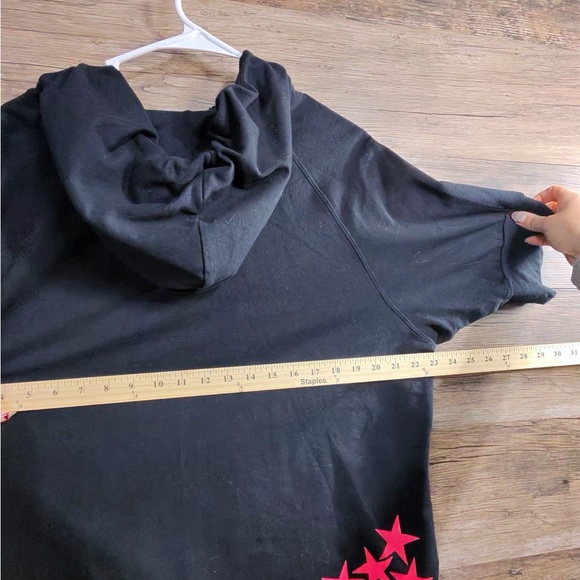 Kitson LA Black Hoodie with Pink Stars and Yellow Text - Picture 7 of 8